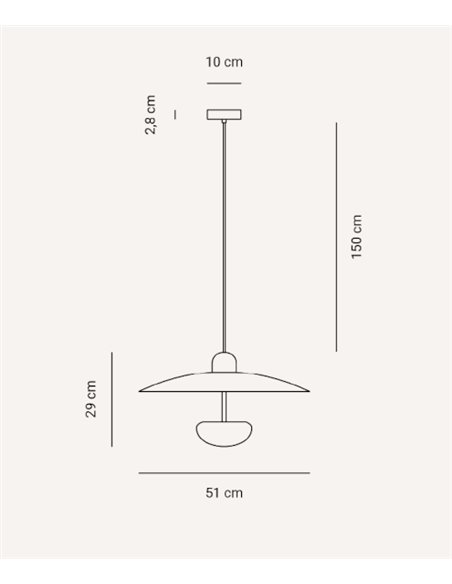 Lámpara colgante Nid – Fokobu – Pantalla semiesférica en varios colores, diseño elegante