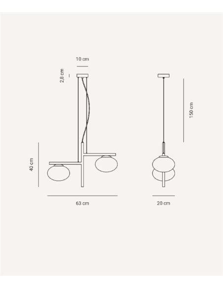 Lámpara colgante Victoria – Fokobu – Lámpara tipo bola de 2 luces