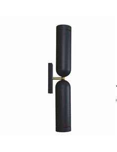 Aplique de pared Tubular – Fokobu – Lámpara moderna y decorativa, acabado negro 2