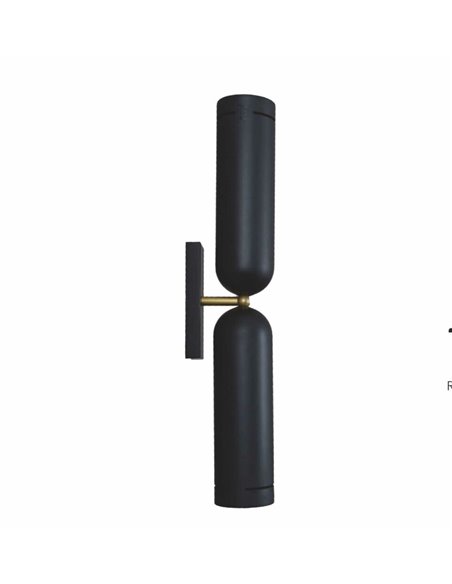 Aplique de pared Tubular – Fokobu – Lámpara moderna y decorativa, acabado negro