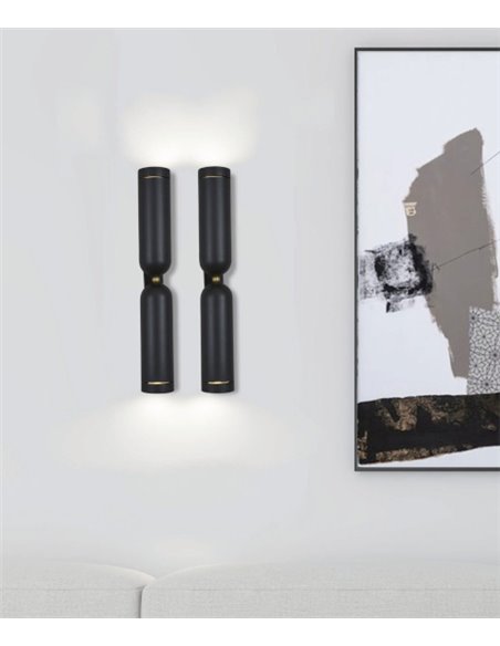 Aplique de pared Tubular – Fokobu – Lámpara moderna y decorativa, acabado negro