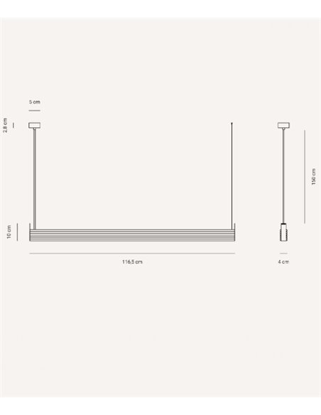 Lámpara colgante lineal Trave – Fokobu – Diseño moderno de madera de roble y pino