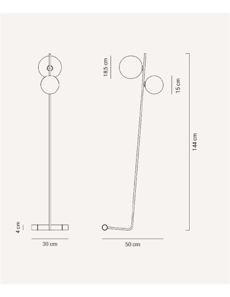 Lámpara de pie Lineal – Fokobu – Lámpara moderna tipo bola, 2 colores