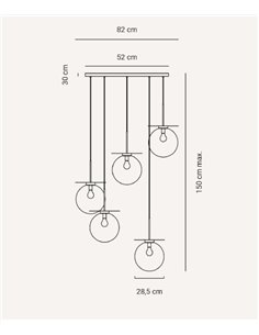 Lámpara colgante lineal Saturno – Fokobu – Lámpara decorativa tipo bola, 5 luces 2