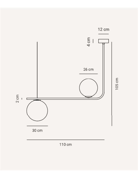 Lámpara colgante Equilibre – Fokobu – Lámpara tipo bola de mármol blanco, 2 medidas