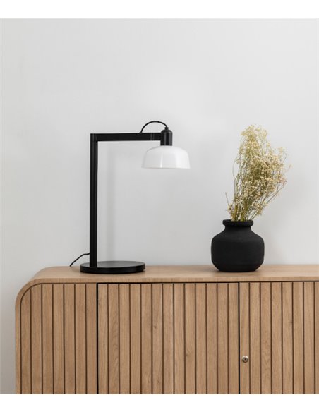 Lámpara de mesa Tatawin - Faro – Brazo giratorio, diseño moderno con pantalla en blanco o negro