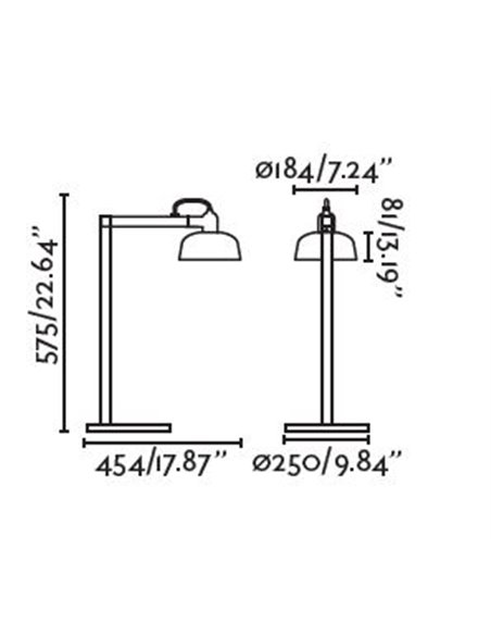 Lámpara de mesa Tatawin - Faro – Brazo giratorio, diseño moderno con pantalla en blanco o negro