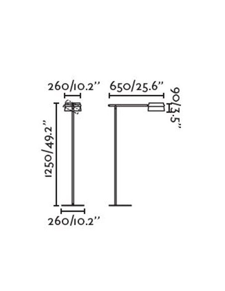 Lámpara de pie Loop - Faro – Pantalla orientable con regulador táctil, pantalla madera de fresno o cerezo