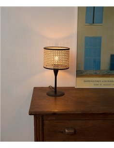 Lámpara de mesa Mambo - Faro - Pantalla de ratán, disponible en 2 tamaños
