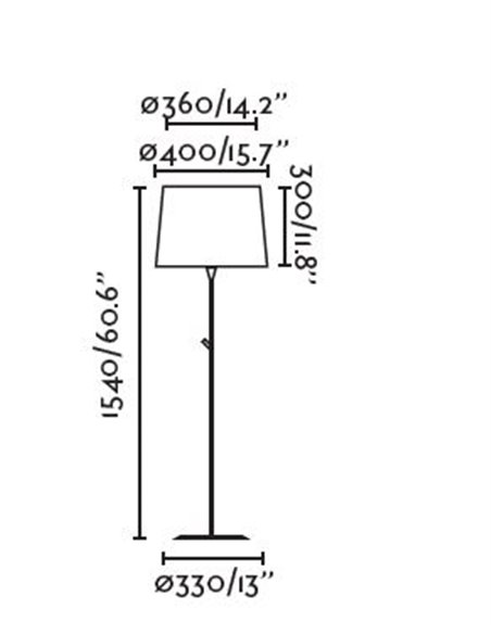 Lámpara de pie Conga - Faro – Diseño moderno con interruptor en la estructura