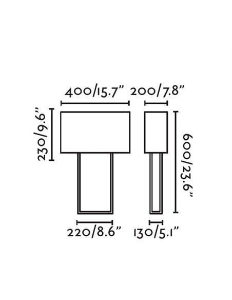 Lámpara de mesa Vesper - Faro - Pantalla de tela rectangular