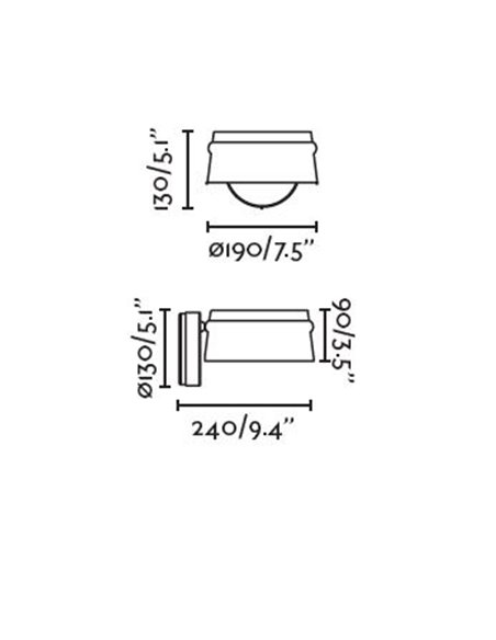 Aplique de pared Loop – Faro – Lámpara de lectura orientable, pantalla de madera