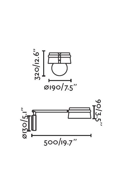 Aplique de pared Loop – Faro – Lámpara orientable con regulador táctil