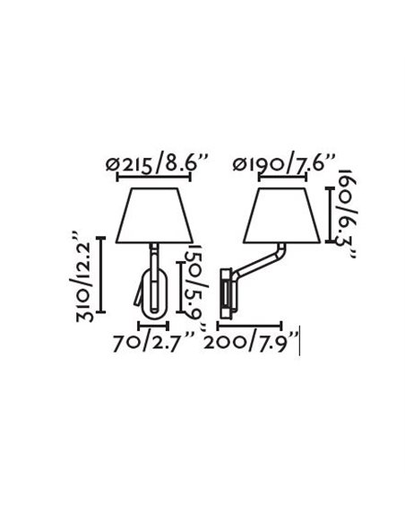 Aplique de pared Eterna Derecho – Faro – Lámpara con lector en 3 colores