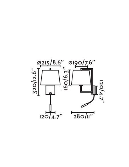 Aplique de pared Frame – Faro – Lámpara con lector LED