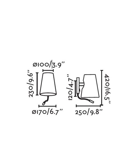 Aplique de pared Lupe – Faro – Lámpara de lectura con lector LED