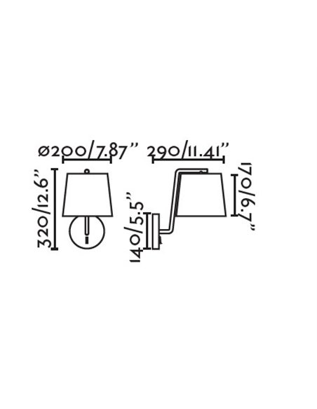 Aplique de pared Berni – Faro – Iluminación ambiental, pantalla de tela blanca