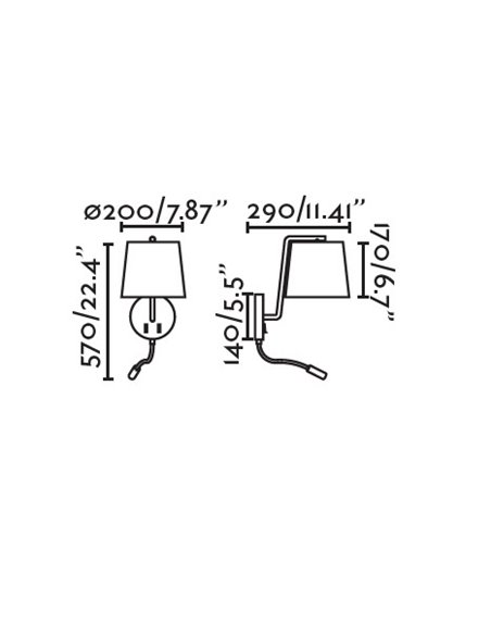 Aplique de pared Berni Reader – Faro – Lámpara con lector LED