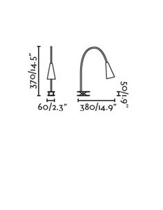 Lámpara de mesa Lena – Faro – Lámpara con pinza para escritorio en blanco o negro 2