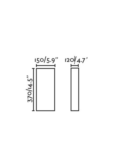 Aplique de pared Otton R vertical – Faro – Lámpara moderna de lino, 2 luces