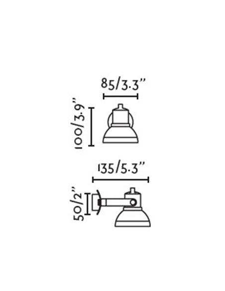 Aplique de pared Ring – Faro – Lámpara orientable en blanco o negro