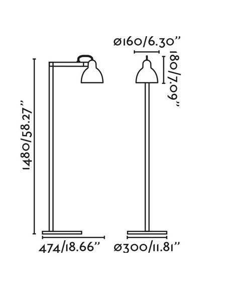 Lámpara de pie Venice - Faro – Pantalla orientable, disponible en 5 colores