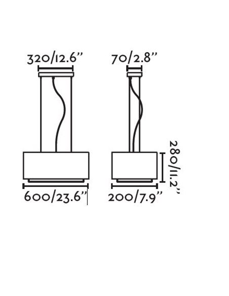 Lámpara de suspensión Vesper - Faro – Lámpara colgante rectangular, pantalla de tela