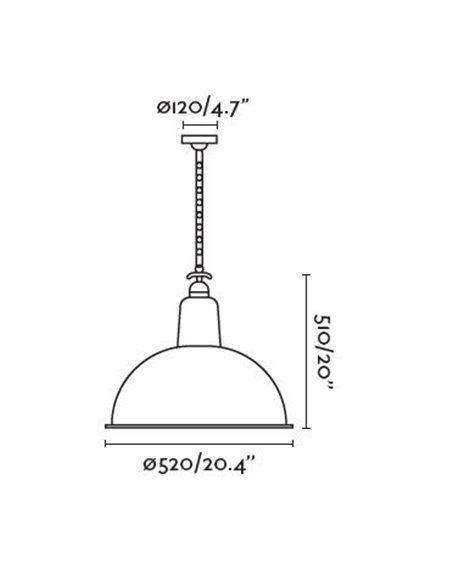 Lámpara colgante Lou - Faro – Lámpara industrial tipo campana, disponible en negro o verde