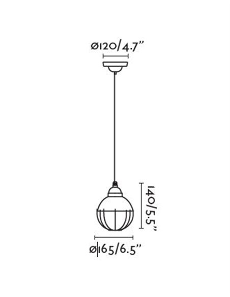 Lámpara colgante Claire - Faro – Lámpara vintage, estructura de acero en verde o negro