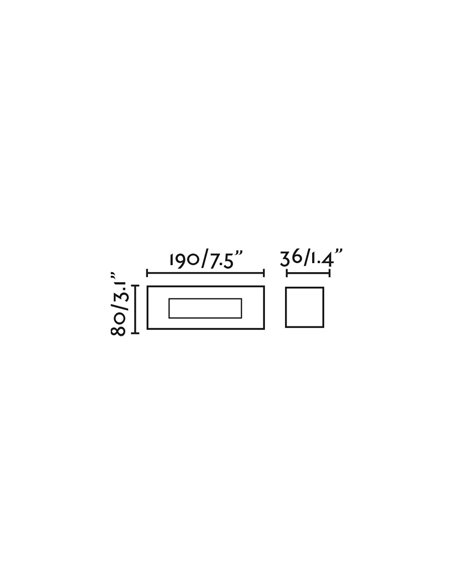 Empotrable de pared de exterior Dart RCT – Faro – Diseño horizontal en blanco o negro