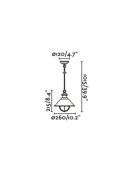 Lámpara colgante Nautica – Faro – Diseño vintage en blanco o marrón rústico