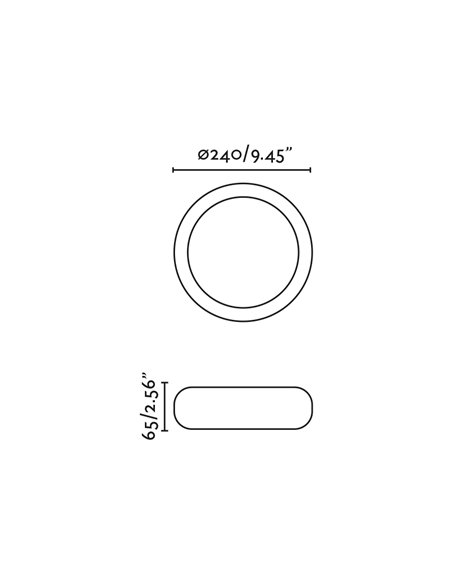 Plafón de techo de exterior Anga – Faro – Diseño redondo de cemento en 2 tamaños y colores