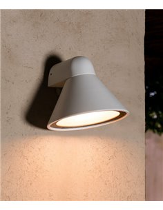 Aplique de pared de exterior Pals – Faro – Lámpara de aluminio en blanco o gris oscuro