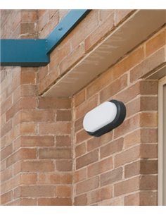Aplique de pared Fred – Faro – Lámpara de exterior LED, disponible en blanco o gris