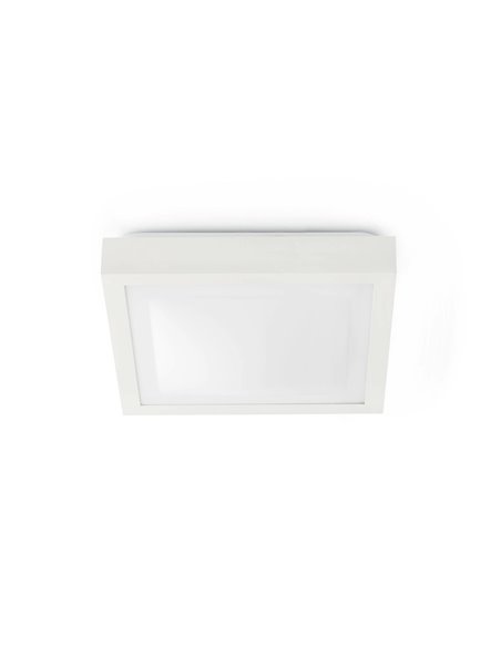 Plafón de techo Tola – Faro – Diseño cuadrado en blanco o níquel, apto para baño (IP44)