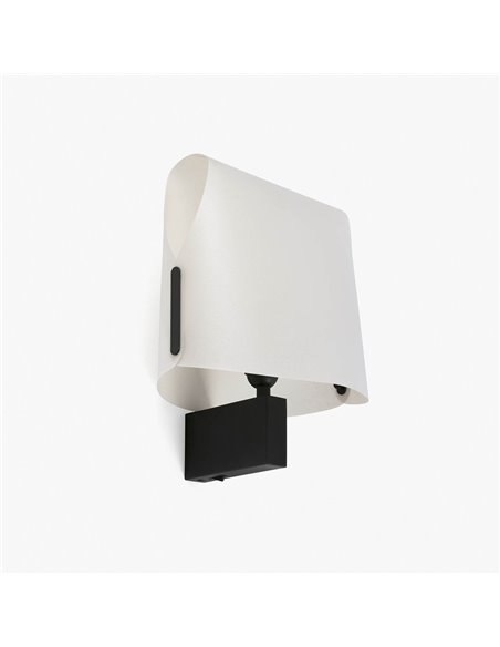 Aplique de pared Luang – Faro – Pantalla de pergamino en blanco o camel