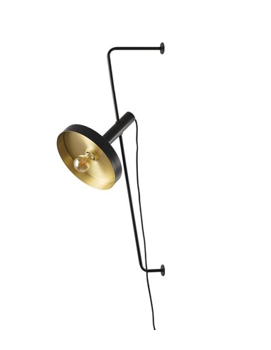 Aplique de pared Whizz – Faro – Diseño vintage en negro y dorado