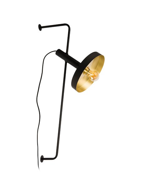 Aplique de pared Whizz – Faro – Diseño vintage en negro y dorado