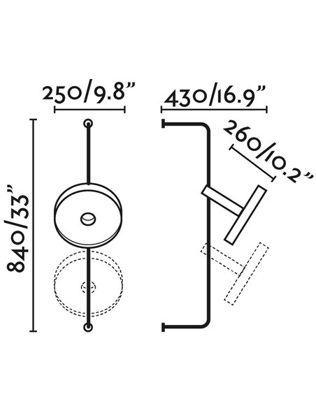 Aplique de pared Whizz – Faro – Diseño vintage en negro y dorado