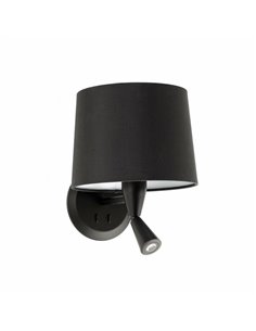 Aplique de pared Conga – Faro – Lámpara con lector, pantalla de tela 2