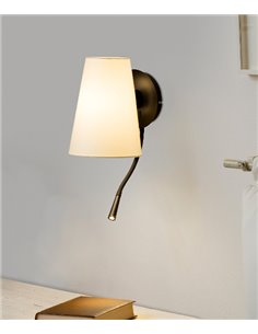 Aplique de pared Lupe – Faro – Lámpara de lectura con lector LED