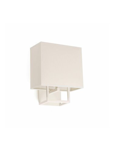 Aplique de pared Verper – Faro – Lámpara decorativa de tela en blanco o marrón, pantalla beige