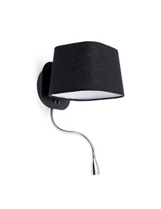 Aplique de pared Sweet – Faro – Lámpara moderna con lector, pantalla blanca o negra 2