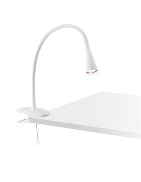 Lámpara de mesa Lena – Faro – Lámpara con pinza para escritorio en blanco o negro