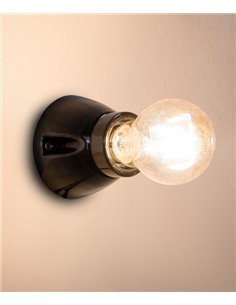 Aplique de pared Kera – Faro – Lámpara decorativa de cerámica en blanco o negro
