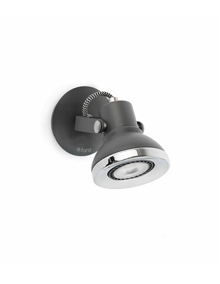 Aplique de pared Ring – Faro – Lámpara orientable en blanco o negro