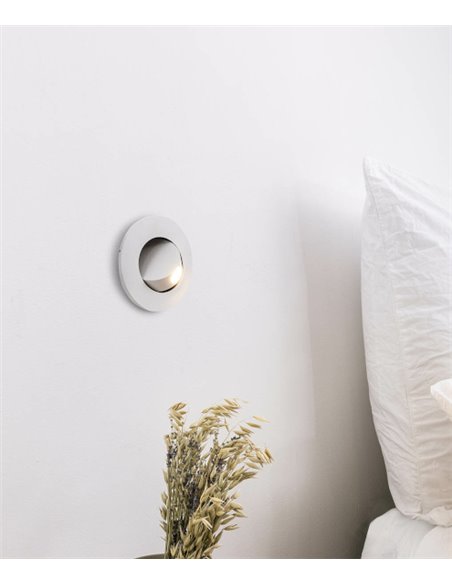 Lámpara empotrable de pared Click – Faro – Luz orientable, diseño discreto en blanco o negro