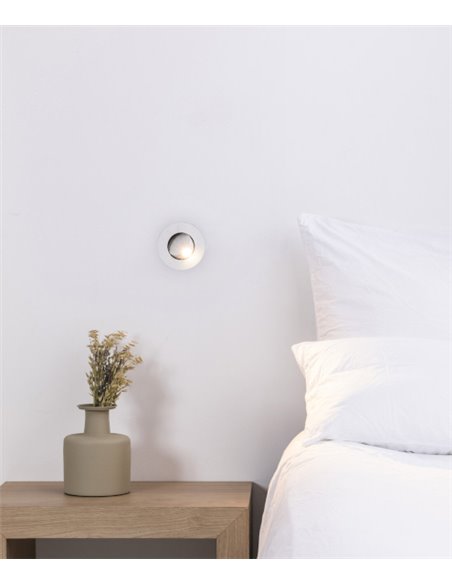 Lámpara empotrable de pared Click – Faro – Luz orientable, diseño discreto en blanco o negro