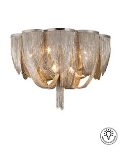 Plafón de techo Minerva – Schuller – Lámpara clásica de cadenas de metal, acabo níquel 2