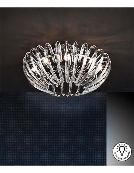Plafón de techo Ariadna – Schuller – Lámpara decorativa de cristal en 2 colores